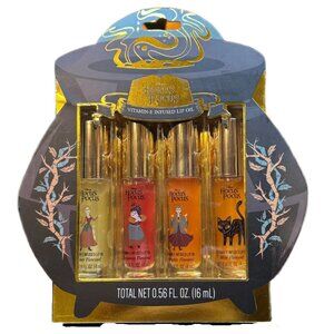 Disney HOCUS POCUS Set of 4 Lip Oils Lipgloss Lip Gloss NEW Halloween Honey Mint
